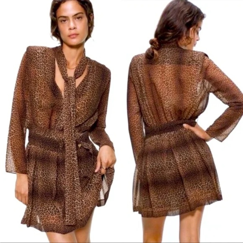 ZARA Animal Print Leopard Mini Dress – Size XS